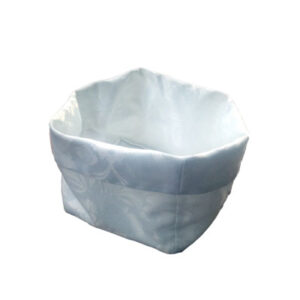 Cestino pane 15x15 cm. in stoffa damascato bianco